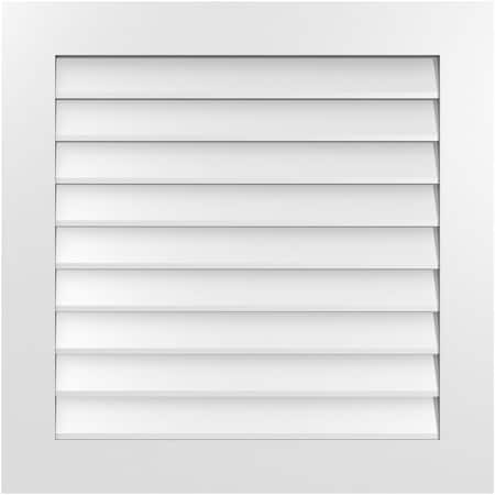 Ekena Millwork Vertical Surface Mount PVC Gable Vent: Non-Functional, w/3-1/2"W x 1"H, Standard Frame, 32"W x 32"H GVPVE32X3201SN